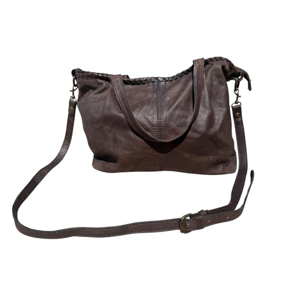 Patricia Nash Zola Italian Leather Brown Satchel Purse Bag Slouchy Boho - Picture 1 of 14